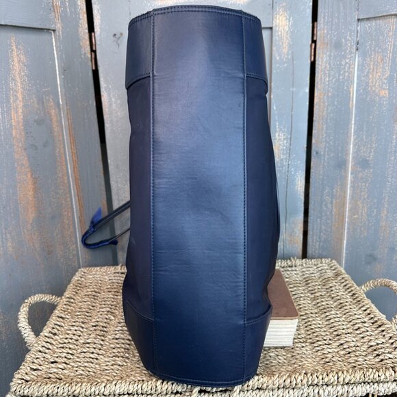 Tory Burch Ella Logo Nylon Tote Tory Navy - Picture 7 of 16